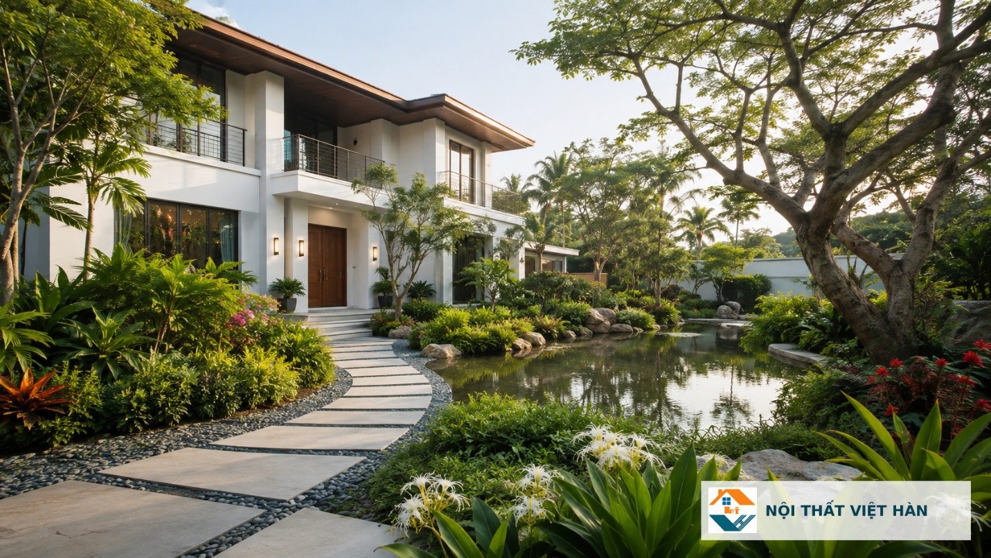 Sân vườn biệt thự - nơi vẻ đẹp chạm tới cảm xúc