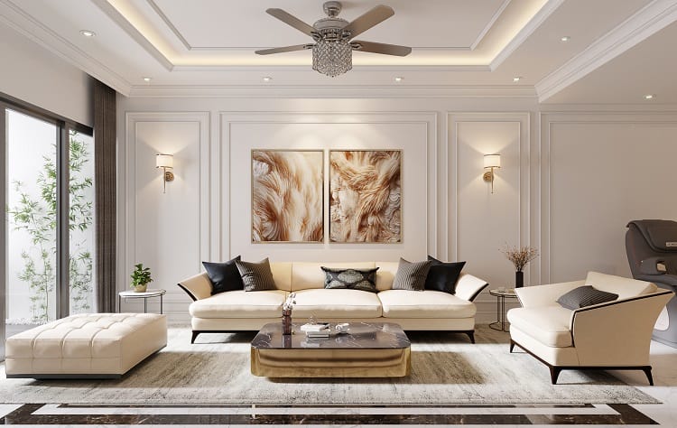 THIẾT KẾ PHÒNG KHÁCH TÂN CỔ ĐIỂN